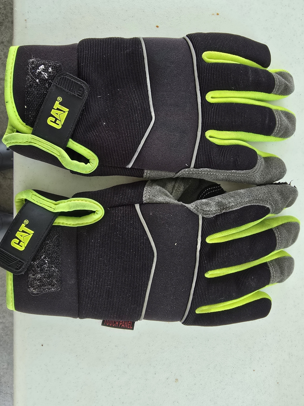 CAT Work Gloves in Black with Neon Yellow Accents